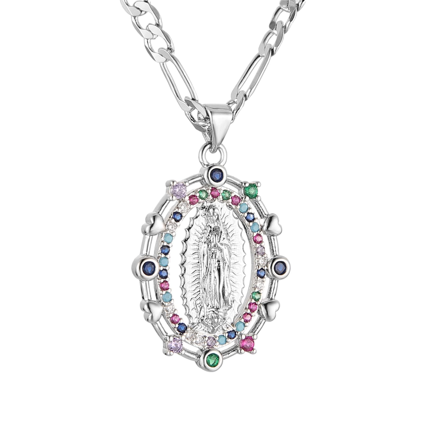 14K Gold Plated Virgin Mary Necklace for Women and Girls