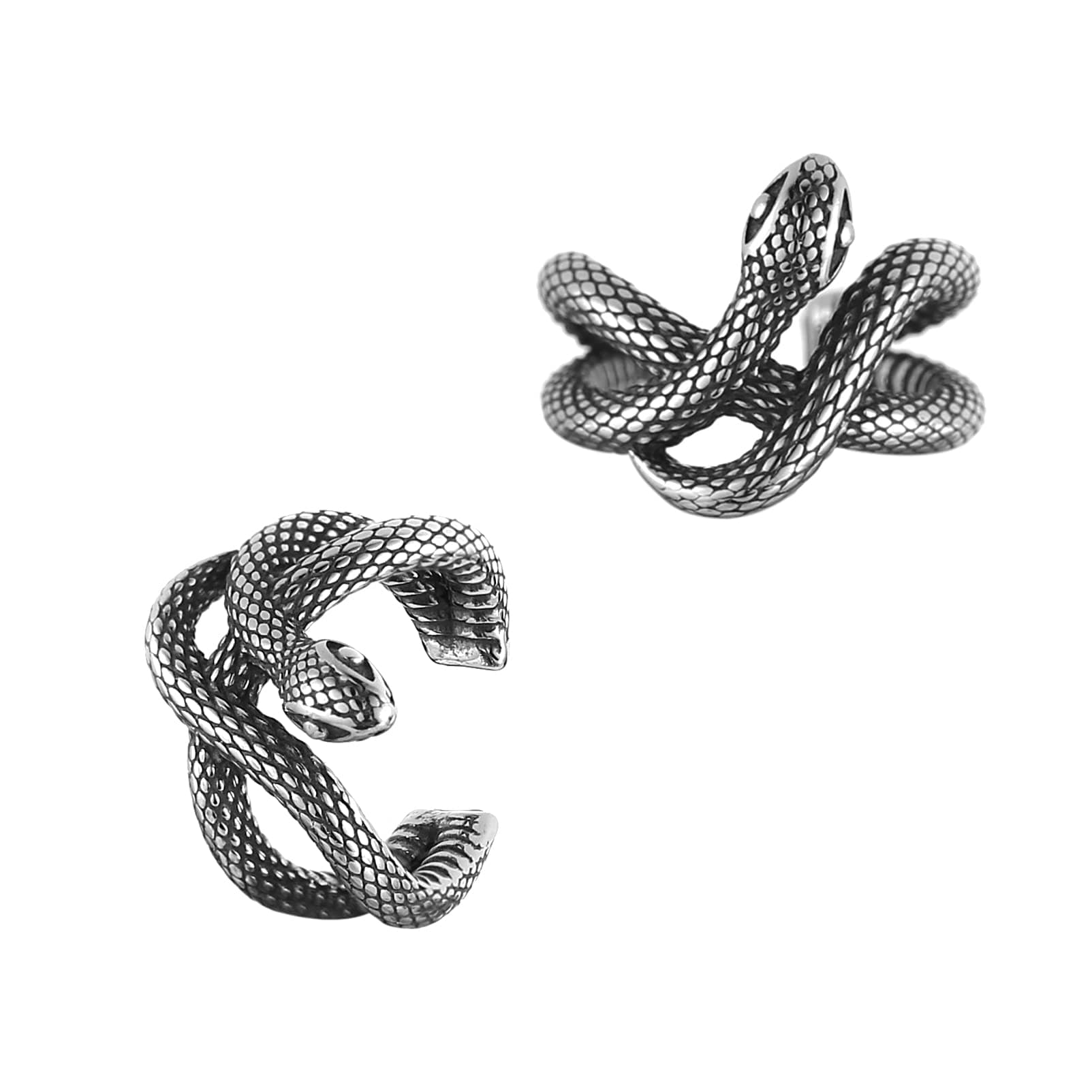 HZMAN Stainless Steel Gothic Snake Earring Jewelry for Men & Women