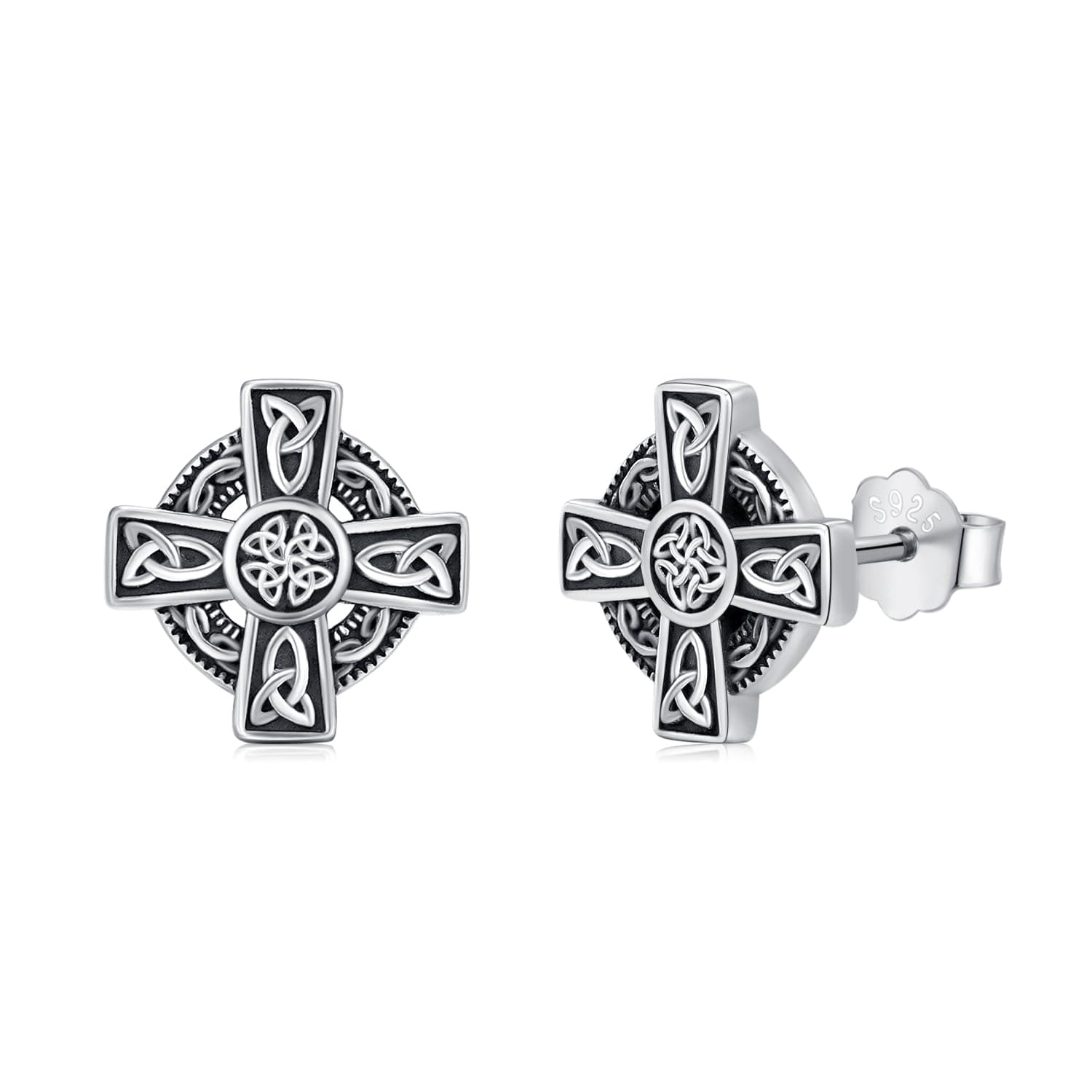 Kootwo Hypoallergenic 925 Sterling Silver Celtic Knot Stud Earrings for Men and Women