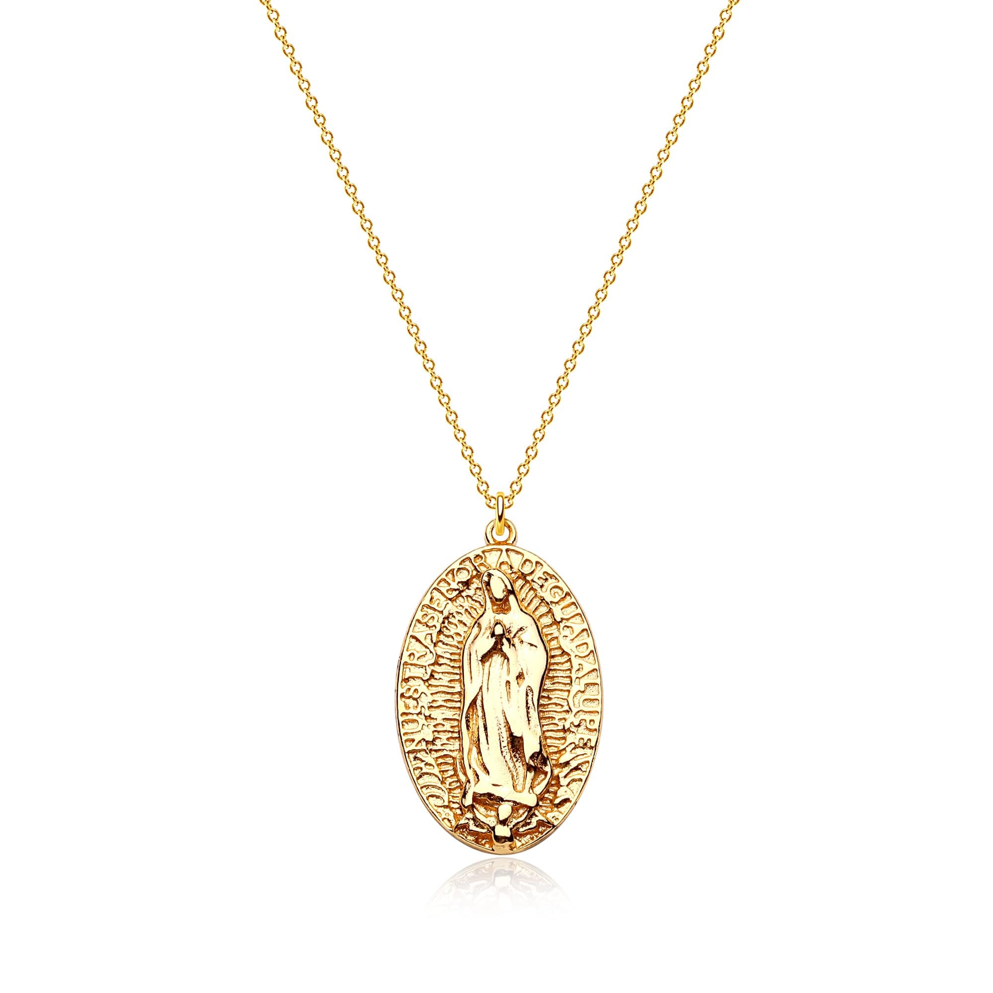 VACRONA 18k Gold Plated Vintage Textured Coin Necklace for Women