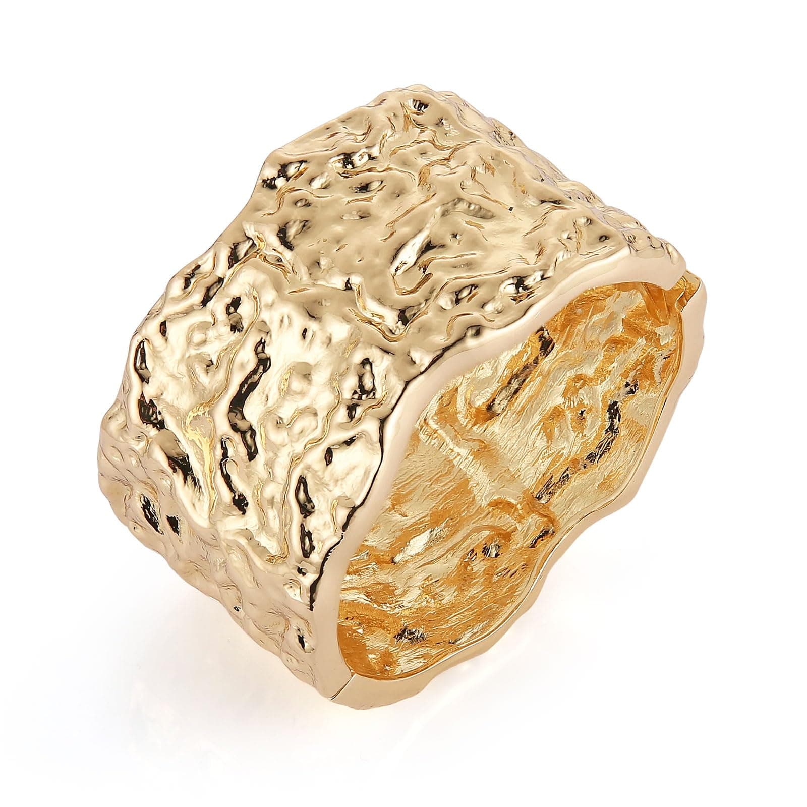 HZMAN Thick Wide Open Hinge Bangle Bracelets for Women Jewelry Gift