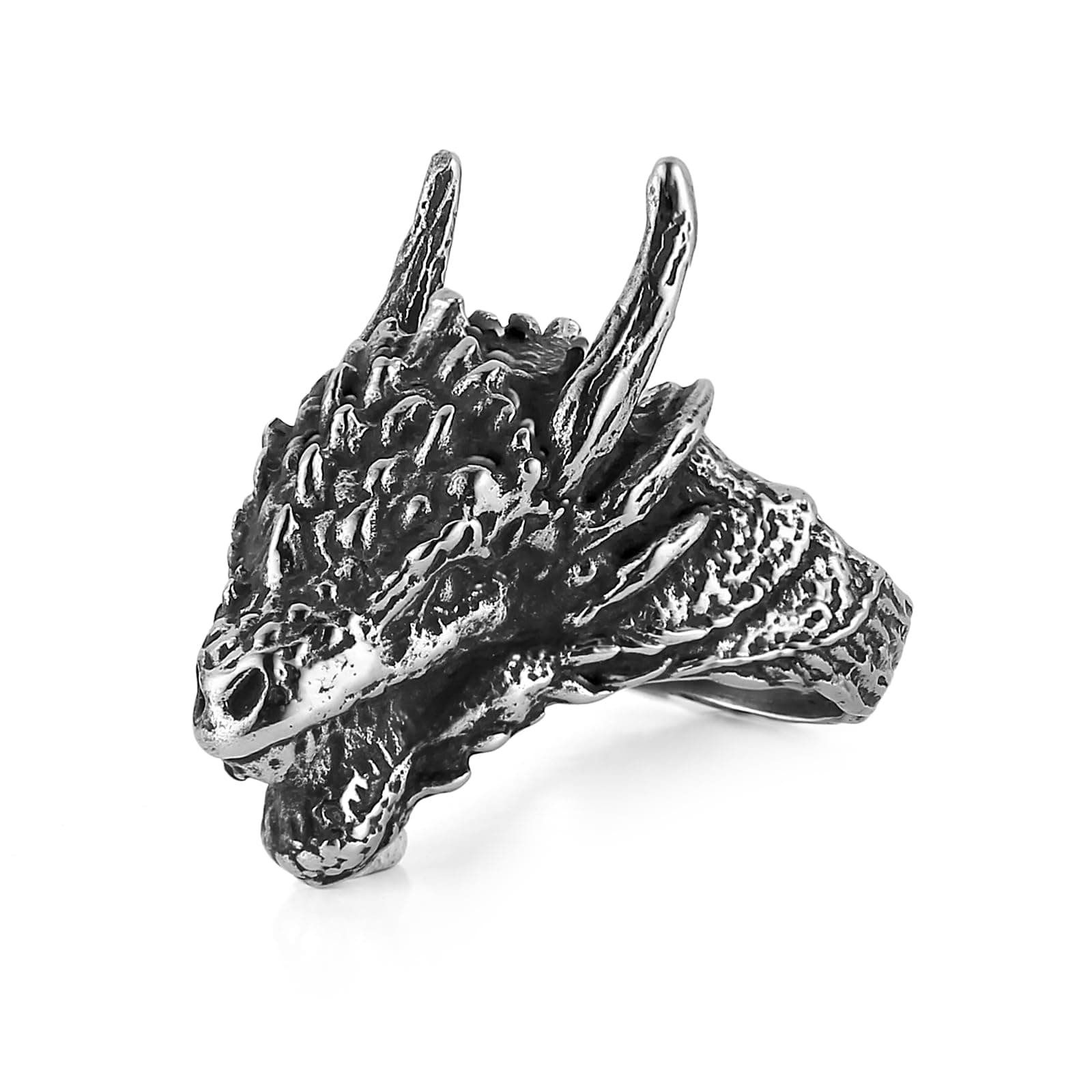 HZMAN Dragon Ring for Men Gothic Stainless Steel Punk Jewelry