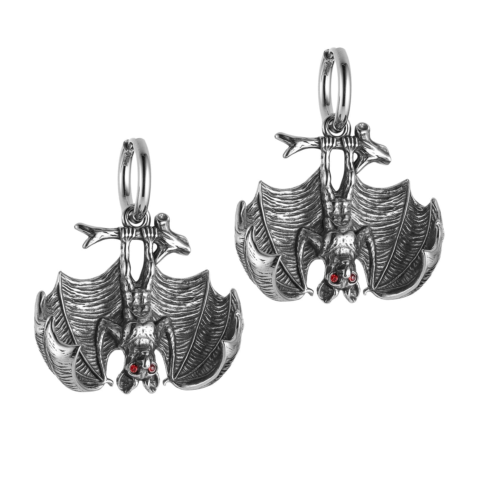 HZMAN Bat Earring Stainless Steel Gothic Punk Halloween Jewelry Gift for Men Women