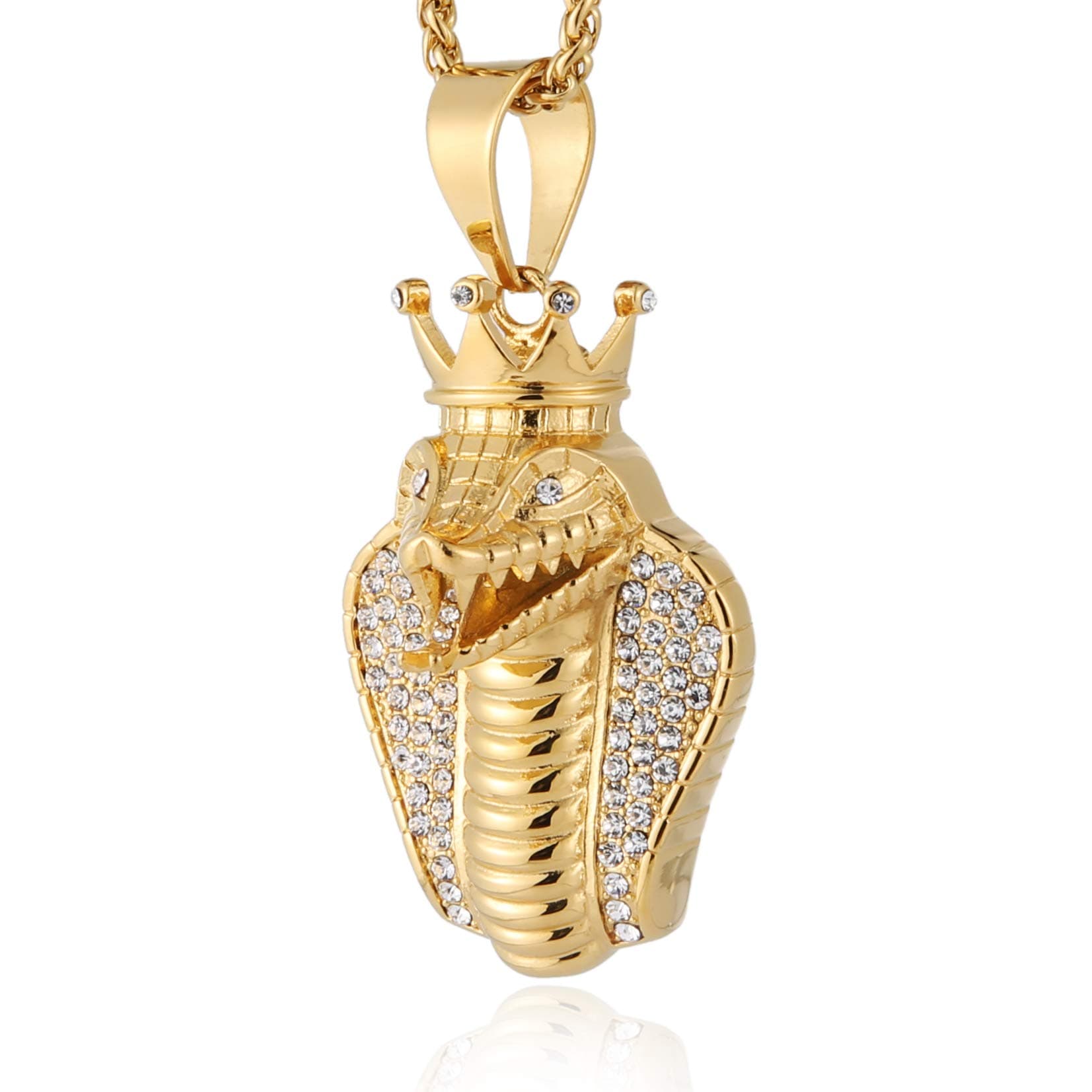 HZMAN Egypt Cobra King Pendant Necklace Hip Hop Chain