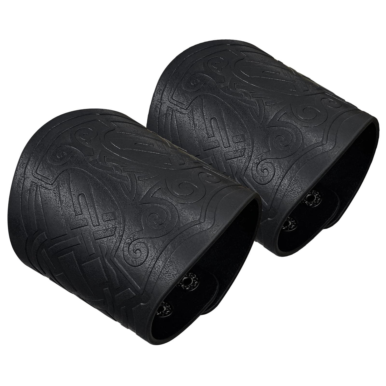 HiiFeuer 2 PCS Viking Embossed Faux Leather Cuff Bracelet