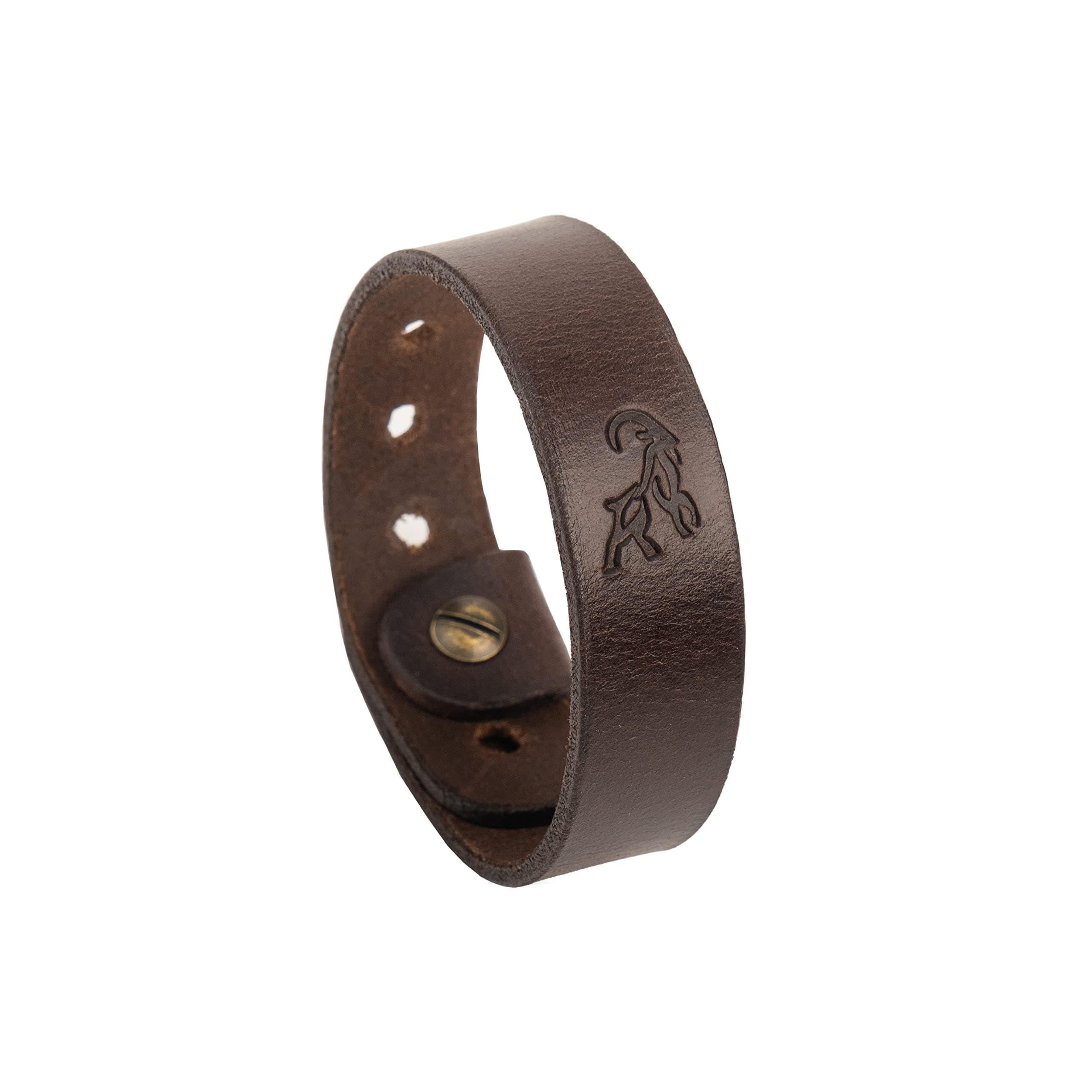 Custom Adjustable Full Grain Leather Bracelet - Handmade Gift for Christmas and Birthdays