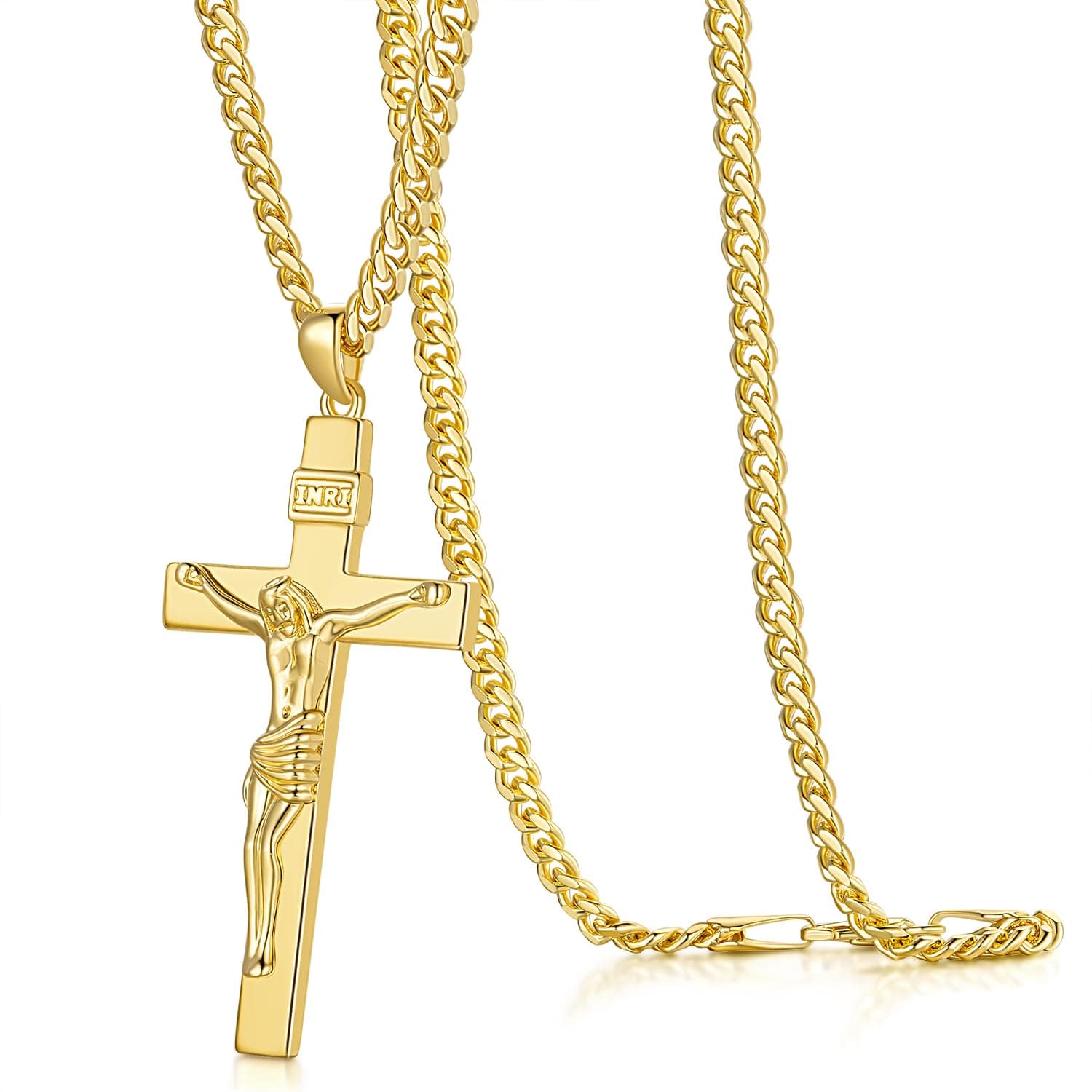 14K Gold Cross Necklace for Men - Versatile and Timeless