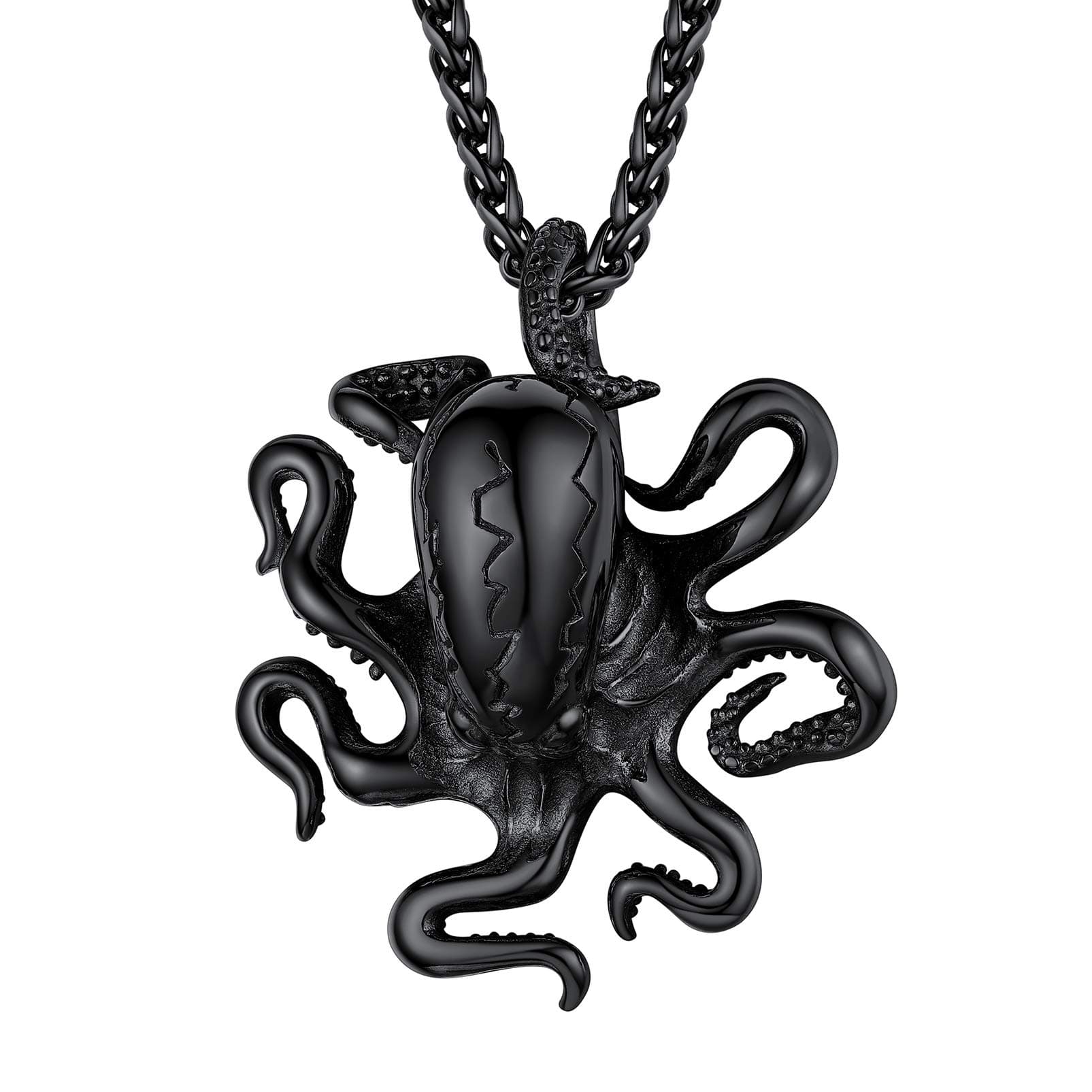 ProSteel Punk Rock Stainless Steel Shark Necklace, Black/Gold/Silver, Adjustable 22-24inch