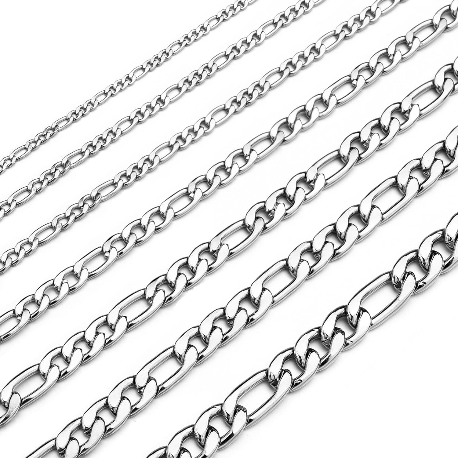 Monily Figaro Chain Necklace: Stainless Steel Real Gold Plated Jewelry for Men & Women