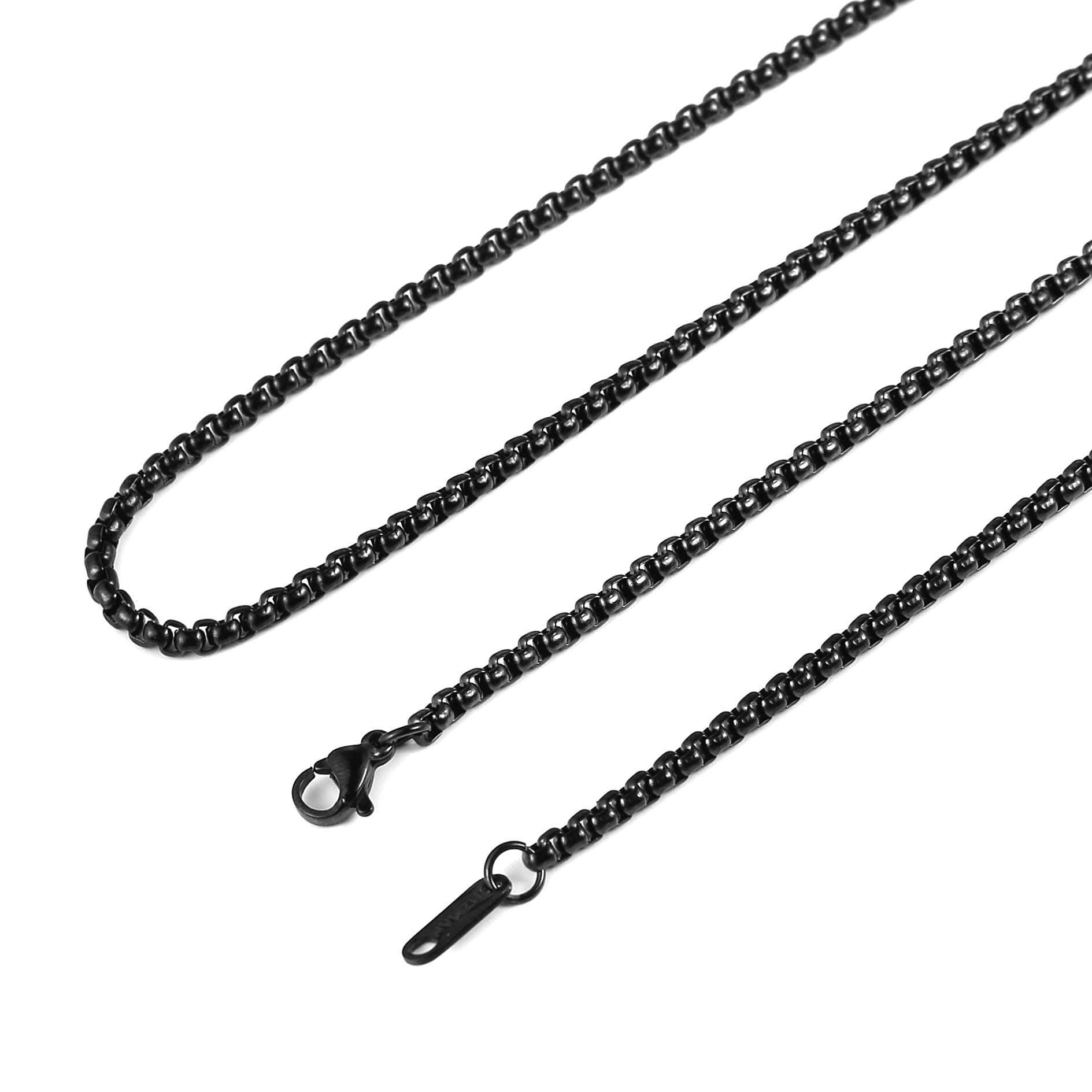Silver Stainless Steel Rolo Chain Necklace 16-30 Inch for Women Men by HZMAN