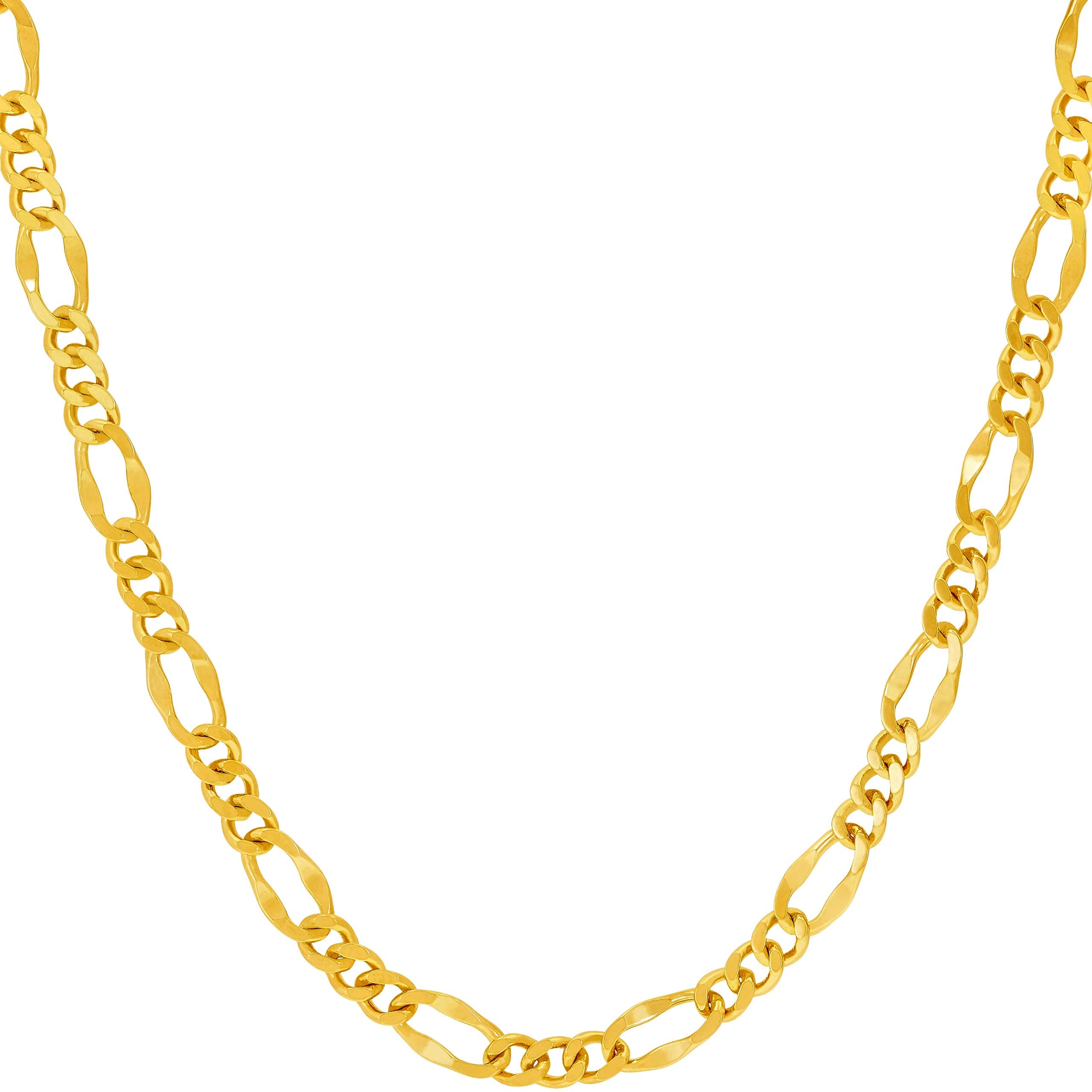 24k Gold Plated 4.5mm Figaro Chain Necklace for Men & Women