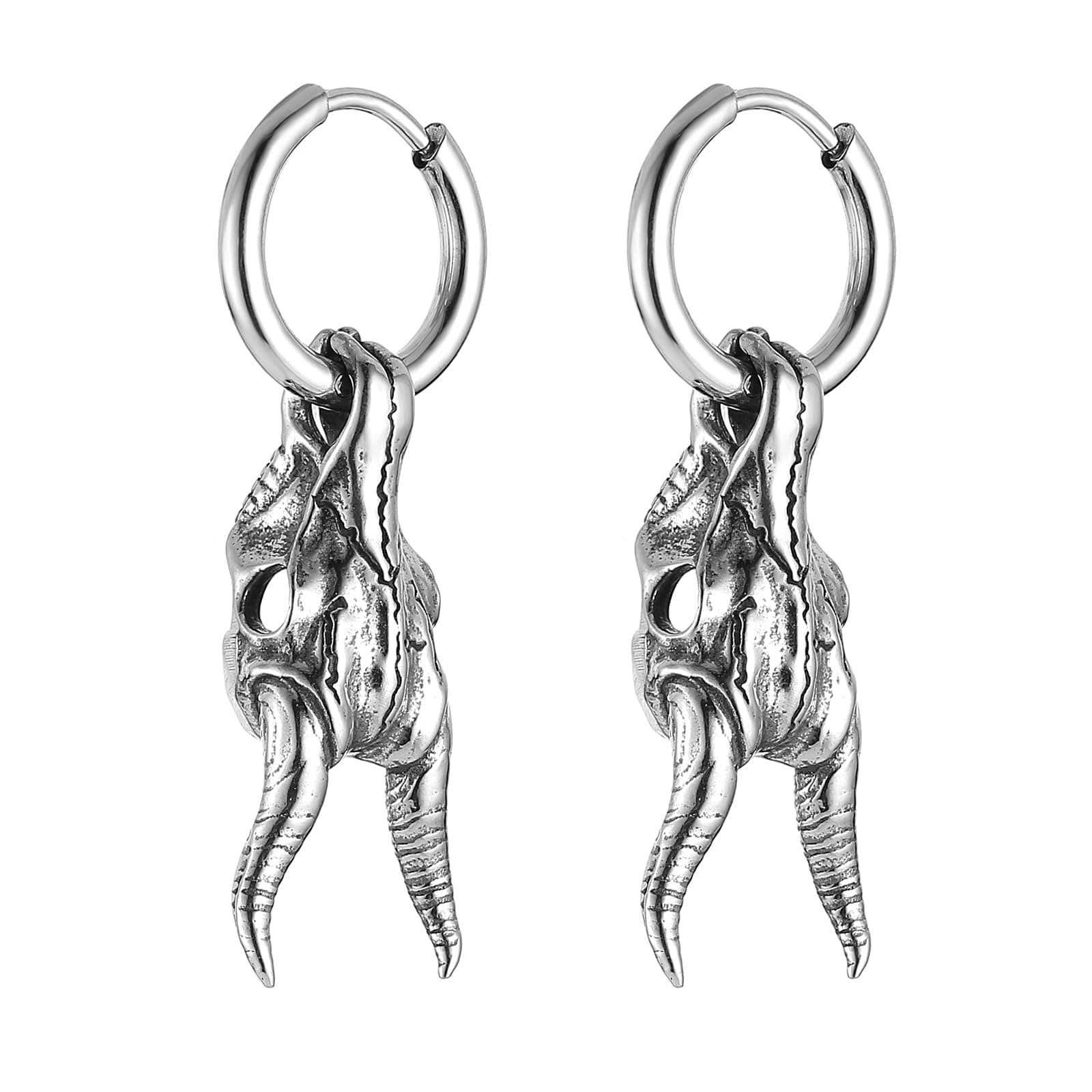 Skull Goat Head Earrings for Men and Women Stainless Steel Gothic Punk Baphomet Jewelry Gift