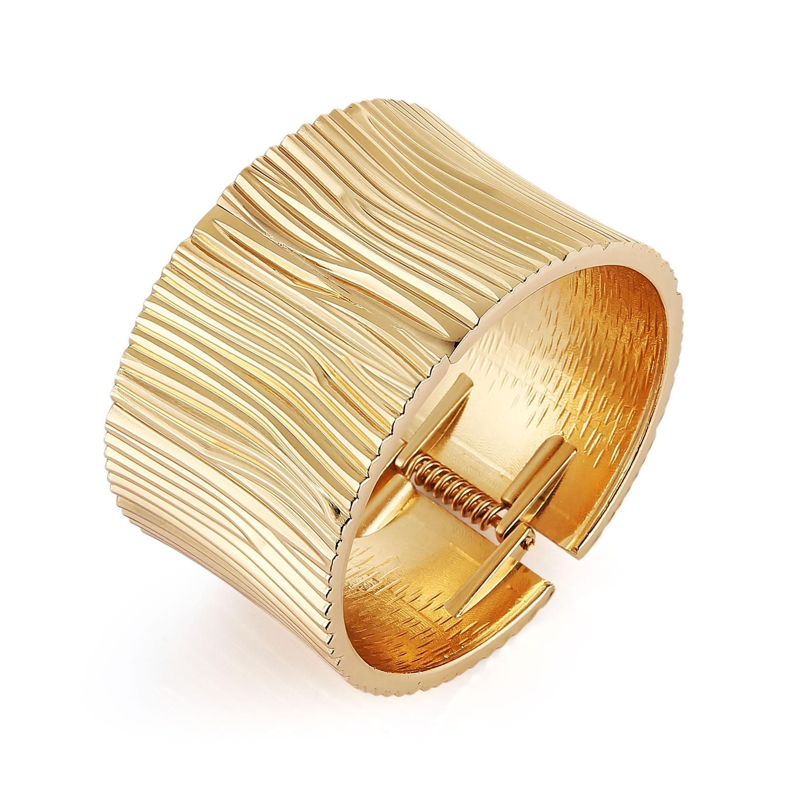 HZMAN Thick Wide Open Hinge Bangle Bracelet for Women Jewelry Gift